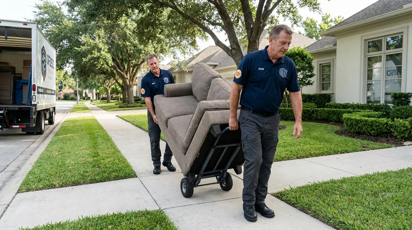 Local residential moving crew loading furniture in Spring Valley, CA